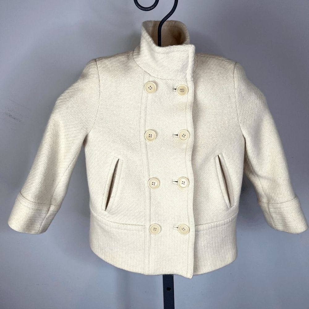 Talbots Petites Ivory Creme 2P wool nylon blend Jacket
